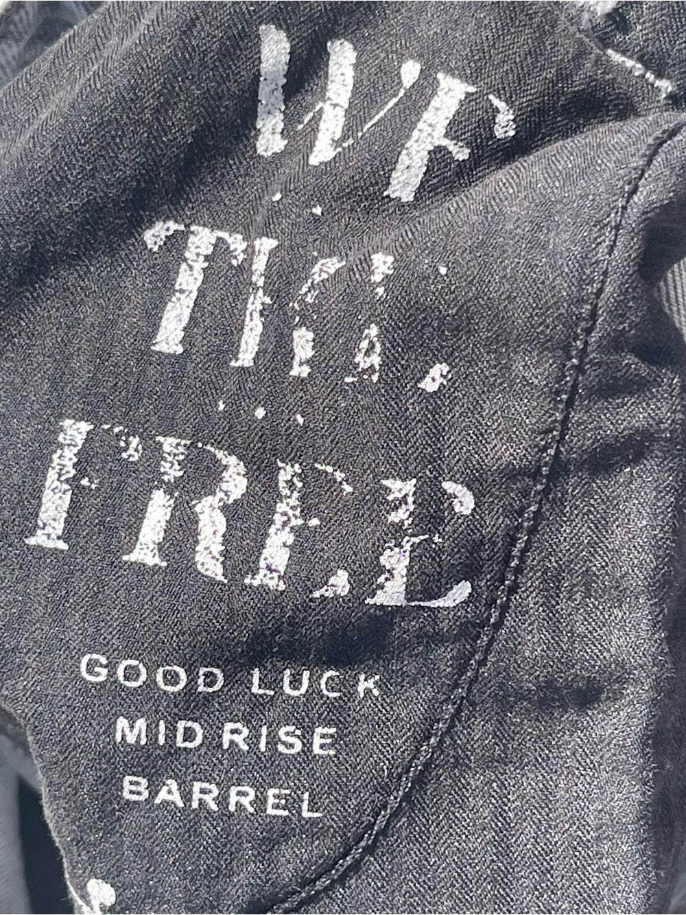 We The Free Good Luck mid rise barrel jeans womens 33 pre-owned condition gray - Picture 14 of 16